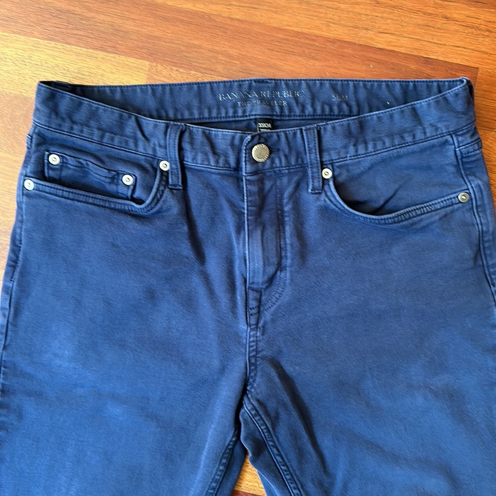 Banana Republic Men’s SlimTraveler Pant Navy Size 33x34 - Picture 2 of 7